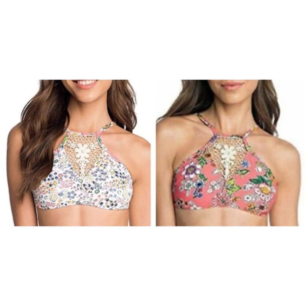Vera Bradley Reversible Pink & White Swim Tankini Top XL 16 / 18 NEW